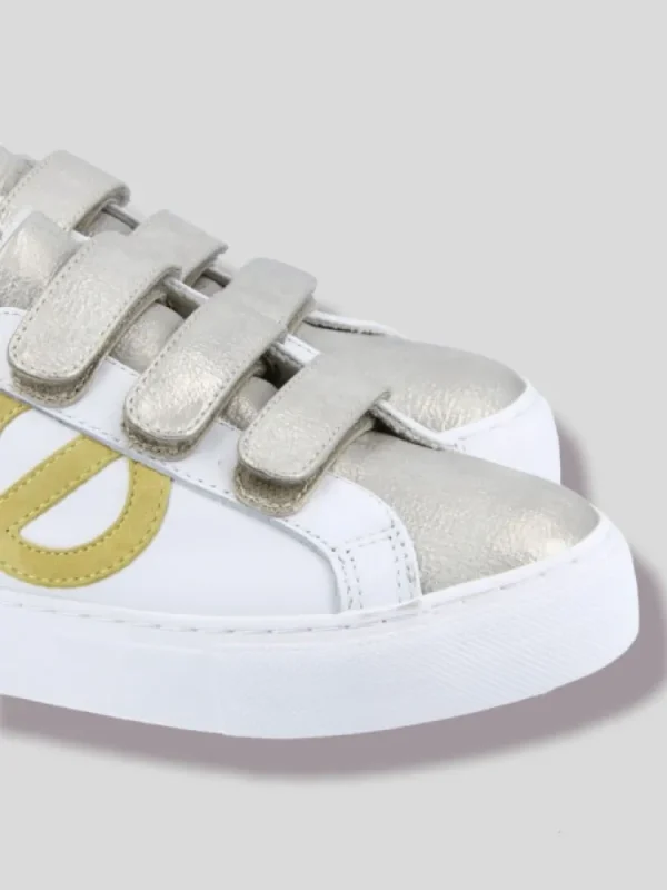 Femme No Name Baskets^Arcade Straps Side White/Sand-