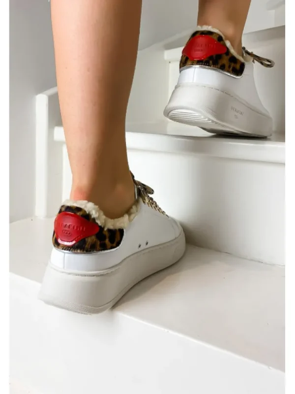 Femme Serafini Baskets^Baskets J.Connors White And Sand Animalier-