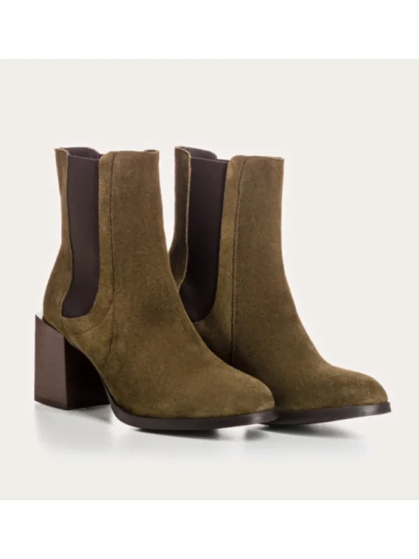 Femme Reqins Bottines^Bottines Breeze Peau Kaki-
