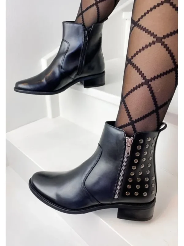Femme Manoukian Bottines^Bottines Cuir Rosa Black-