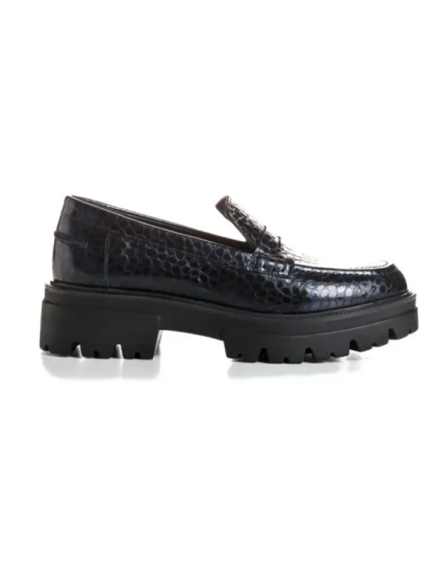 Femme Reqins Mocassins^Mocassins Alabama Caiman Nuit-