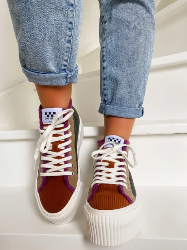 Femme No Name Baskets^-Iron Mid Daddy Kaki/Nuts