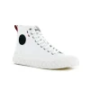 Femme Palladium Bottines^Palla Ace Canvas Mid Star White-