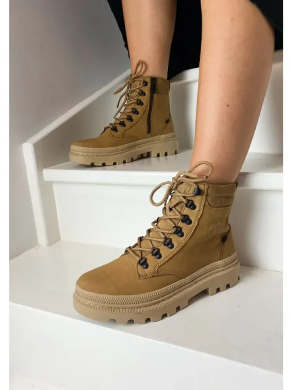 Femme Palladium Bottines^Pallatrooper Hiker Nubuck Tan-