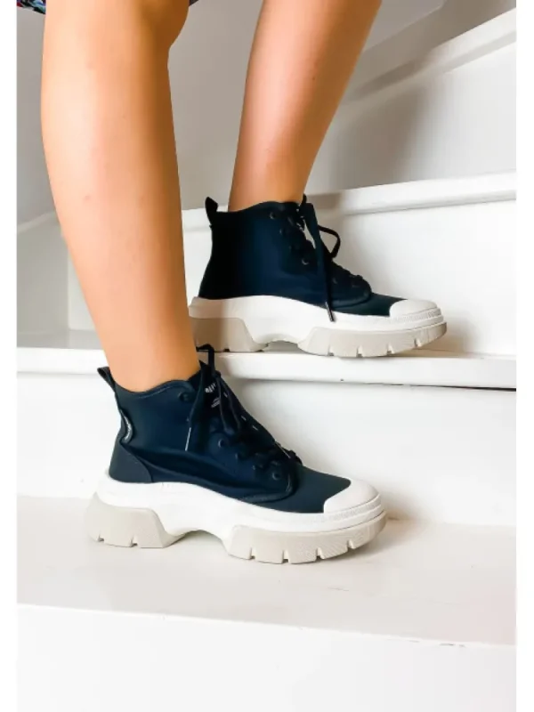 Femme Palladium Bottines^Pallawave Black/Marshmallow-