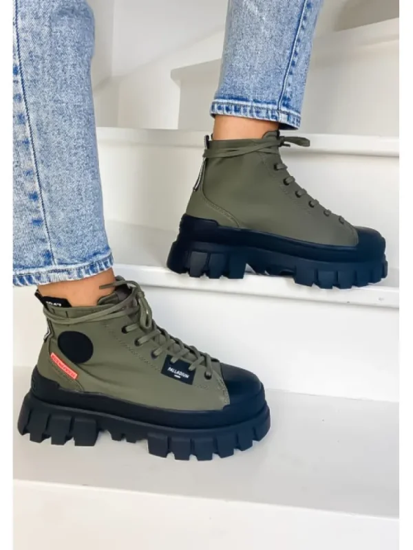 Femme Palladium Bottines^Revolt Hi Tx Olive-
