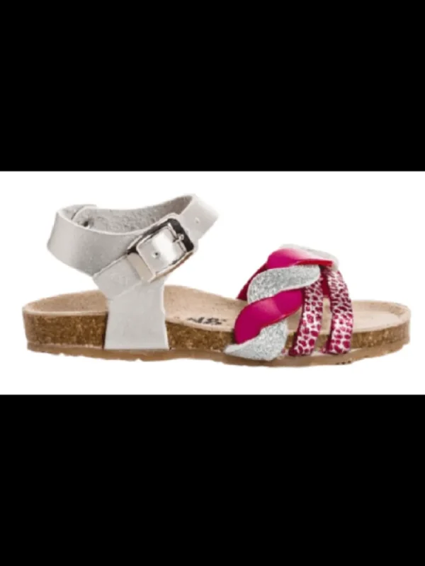Enfants Reqins Sandales & Nu-Pieds^Sandales Fille Sybelle Fuschia/Argent-