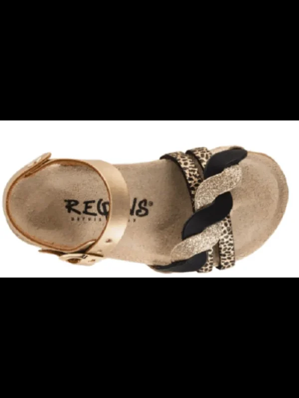 Enfants Reqins Sandales & Nu-Pieds^Sandales Fille Sybelle Noir/Or-