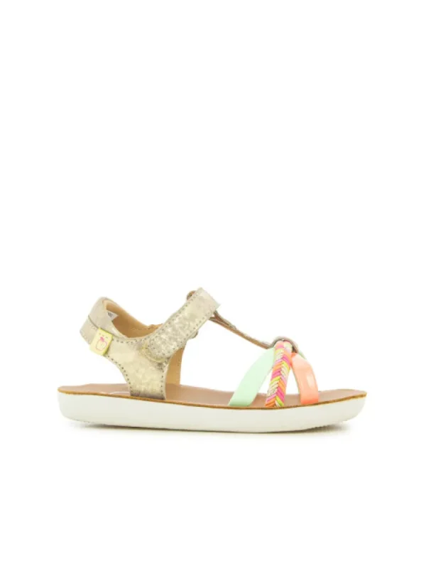 Enfants Shoo pom Sandales & Nu-Pieds^-Sandales Fille Goa Salome Shine Beige